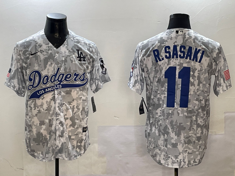Men Los Angeles Dodgers #11 R Sasaki camo 2025 MLB nike jersey style 3->los angeles dodgers->MLB Jersey